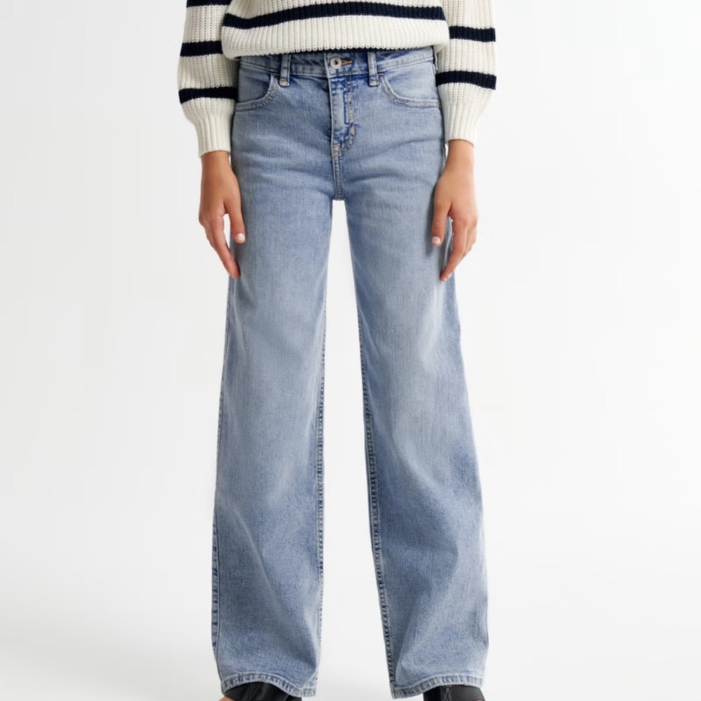 Abercrombie & Fitch Kids High Rise Wide Leg Jeans 13/14 Long